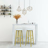 2XBreakfast Kitchen Bar Stools MDF Seat BarChairs Metal Legs Barstools HighStool