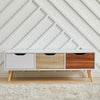 Modern TV Unit Wooden Media Stand Cabinet Storage Shelf 3 Large Drawers Racking