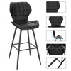 1/2x Bar Stool Kitchen High Chair w/ Backrest Footrest Padded Barstool Cafe Pub