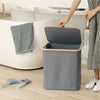 Linen Fabric Laundry Basket Hamper Bin Dirty Clothes Storage Organizer with Lid