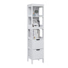 Bathroom Tall Cabinet Storage Unit Organizer Tower w/Shelves Cupboard White