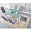 105cm 120cm Glass Dining Table and 4 /6 Padded Chairs Set Home Kitchen Furniture
