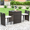 3PC Rattan Furniture Bistro Set Garden Chair Table Patio Outdoor Conversation