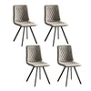 4Pcs Velvet Dining Chairs Metal Leg Padded Dining Room Kitchen Office/Commerc