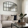 Large Arched Vintage Window Style Wall Hanging Mirror Rustic Window Mirror Black