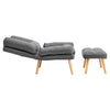 Modern Single Fabric Grey Recliner Armchair Sofabed Sleeper Chair With Footstool