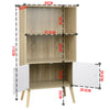 3Tier Bookcase Book Shelves Cabinet w/ Door Display Storage Cupboard Living Room