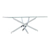 Rectangle Glass Coffee Table Modern Living Room Furniture Top Glass w Chrome Leg