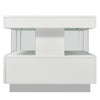 Coffee Table High Gloss LED RGB Tea Table With Storage Drawers Living Room BT