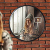 32 Inch XXL Round Wall Mirror Rustic Accent Decor Table Mirror Mounted Washroom
