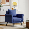 Vintage Living Room Armchair Linen Upholstered Accent Sofa Chair with Cushion