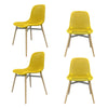 Dining Chairs Set of 4 Retro Eiffel Kitchen Chairs Wooden Legs Plastic Chair