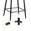 2 pcs Faux Leather Bar Stools Diamond Padded Seat Metal Legs Footrest Breakfast