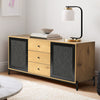 Rustic Wooden 3 Drawers Sideboard TV Unit Stand Storage Cabinet 2 Doors Cupboard