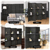 6 Panel Folding Room Divider Freestanding Screen Privacy Wall Divider W/Shelves