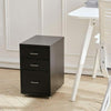 3 Drawers Metal Home Office Filing Cupboard Unit on Castors Cabinet White/Black
