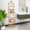 Removable 7 Tier Book Shelf Unit Bamboo Bookcase Bathroom Storage Rack Display