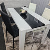 Dining Table Set and 6 4 black white Leather chairs kitchen table set of 4 or 6