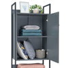 Open Wardrobe Clothes Organizer Closet Cupboard Bookshelf Grey Storage