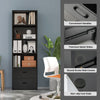 6-Tier Modern Bookshelf 188 cm Tall Bookcase w/ 4 Open Shelves and 2 Drawers