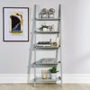 Grey Ladder Shelving Unit 5 Tier Display Stand Book Shelf Wall Rack Storage