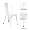 Set of 4 Dining Chairs Metal Kitchen Chairs Bistro Chair Stackable Tolix White