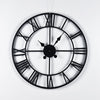Large Outdoor Garden Wall Clock Big Roman Numerals Giant Open Face Metal 60CM