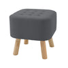 Square Footstool Upholstered Padded Stool Pouffe Seat Chairs Sturdy Wooden Legs