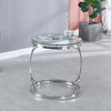 Tempered Glass Tea Coffee Table Side Small End Stand Teapoy Desk Metal Pedestal
