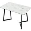 Dining Table and Chairs Set 4 Marble Effects Kitchen Table Chairs w/ Metal Legs