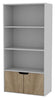 4 Tier Wooden Bookcase Cupboard with Doors Storage Shelving Display Cabinet Unit