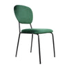 6PCS Dining Chairs Green Velvet Stackable Fabric Chairs Metal Leg Home Office