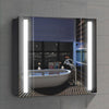 Bathroom Storage Mirror Cabinet Shelf White LED Wall Mirror with Demister Pad UK