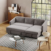 Universal Grey Sofa Bed Corner Fabric Sleeper Pull Out Storage Reversible Chaise