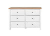 6 Drawer Bedroom Cabinet Bedside Chest Of Drawers White & Oak