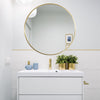 Round Framed Wall Mirror Vanity Gold Decoration Bedroom Hallway 40/50/60/70/80
