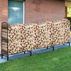 XXXL 12FT Adjustable Firewood Log Rack Steel Tubular Wood Pile Rack Stand 900LBS