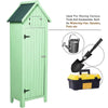 Outdoor Wooden Garden Shed Tool Storage Shelves Utility Cabinet Apex Roof w/Door