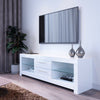 Modern 160cm TV Unit Cabinet White High Gloss Doors RGB LED Lights Stand