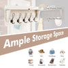 61cm Wall-Mounted Wooden Coat Rack Shelf with 5 Double Hooks & Top Display Shelf