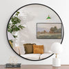 Round Bathroom Mirror Shatterproof Wall Mounted Mirror Aluminum Alloy Blackboard