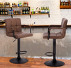 2X Bar Stools Chairs Breakfast Stools Kitchen PU Leather Adjustable Swivel