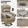 Massage Chair，Dual Motor Riser Recliner Lift Chair，W/Table & USB Charging Brown