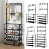 Iron Clothes Rail Coat &Shoe Rack Hook Storage Shelf Dress Hanging Display Stand