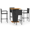 5 Piece Garden Bar Set Black K7F2
