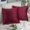 Pair of Crushed Velvet Cushion Covers 18 x 18 in Large Plain Plush Sofa Pillows