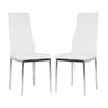 Glass Table and 2 High Back Chairs Leather Set Kitchen Dining Room Furniture