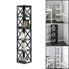 3/5Tier Wooden Corner Shelf Stand Bookshelf Home Storage Furniture Shelving Rack