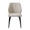 2/4/6pcs Dining Chairs Set Faux Leather Seat Back Metal Legs Kitchen Chair