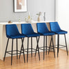2X Modern Bar Stools Velvet Breakfast Stool Kitchen Pub Chair Metal Leg